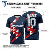 Checkered Blue Custom Team Soccer Jersey